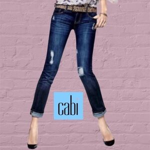 CABI Slim boyfriend jeans distressed SIZE 2